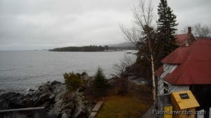 The shore from the Eagle Harbor lighthouse. 