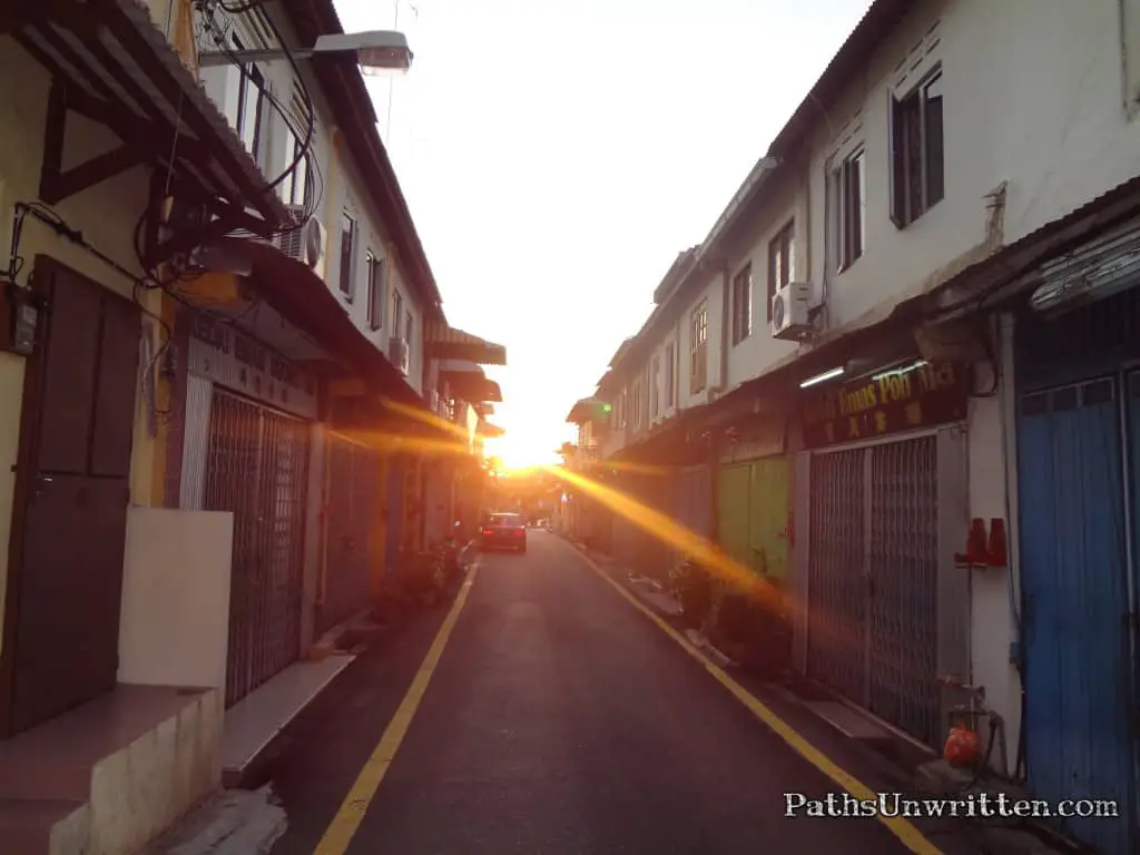 A Melaka Alley sunset.