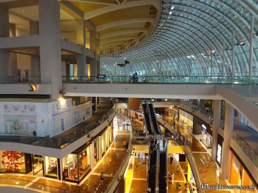 Interior of the Marina Bay Shopping Center.