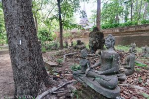 Shattered Buddha relics at Wat Umong.