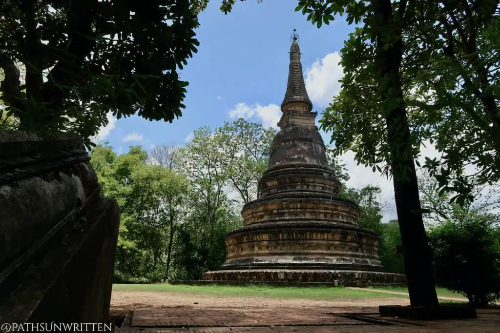 The restored stupa atop Wat Umong's tunnel system.