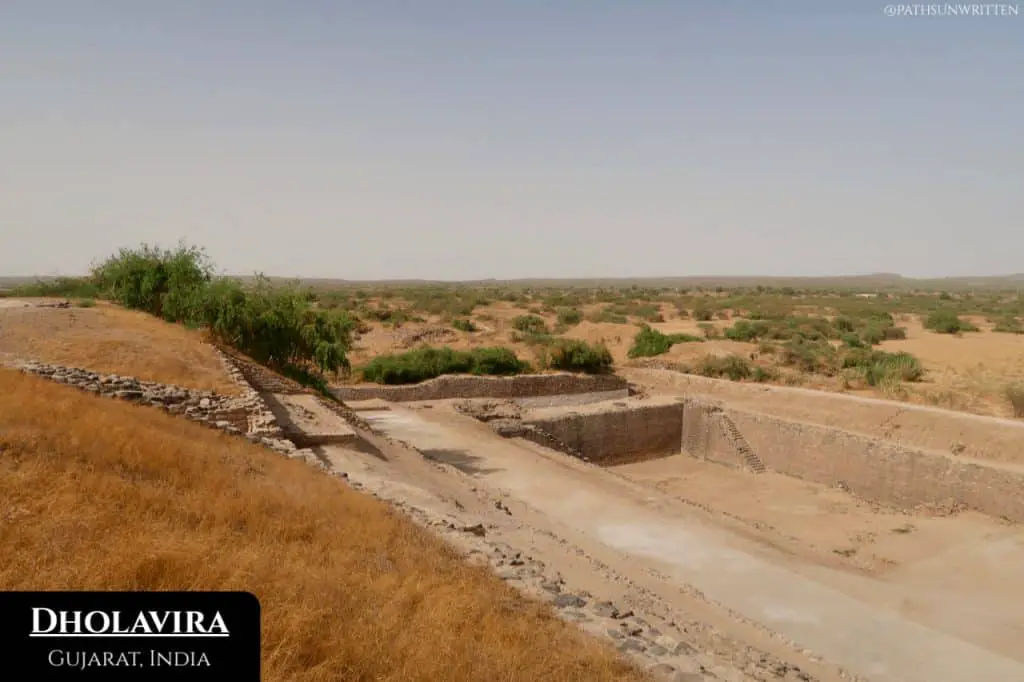 The arid landscape of Khadirbet island as seen from Dholavira's 4000 year old citadel.