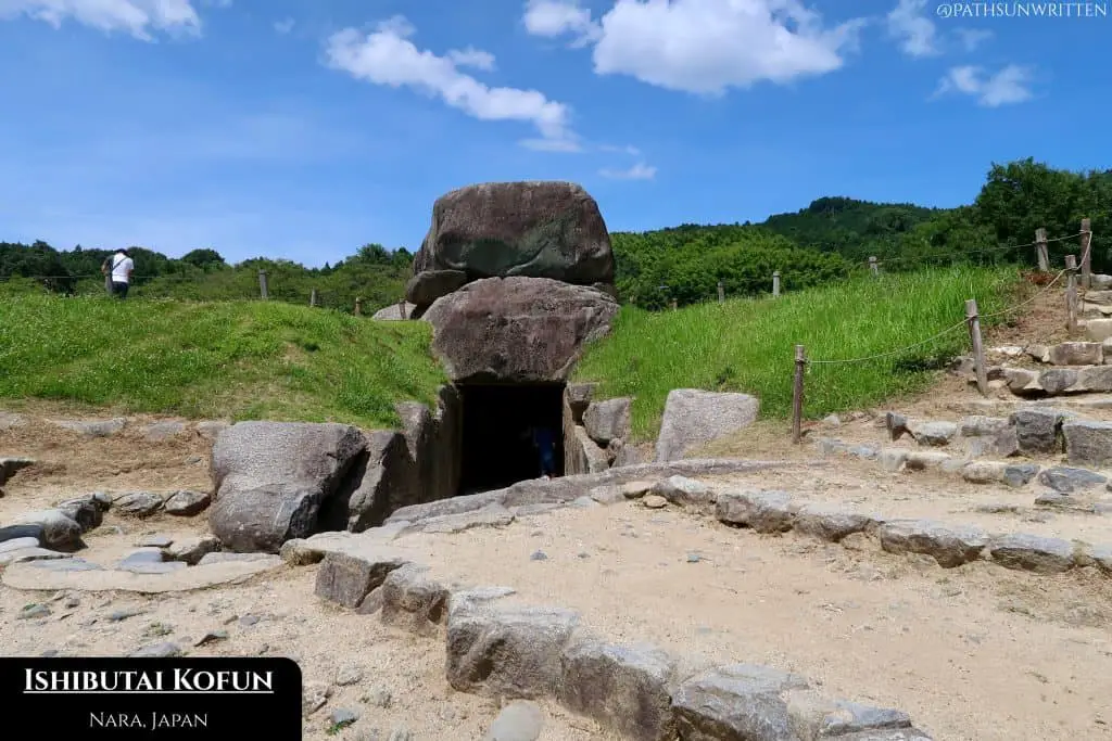 The megalithic tombs of Asuka-period kings were covered with earth in ornate kofuns. 