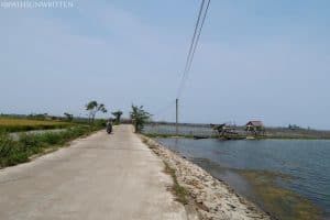 Roads through some of Huế’s fisheries on the way to Thuận An.