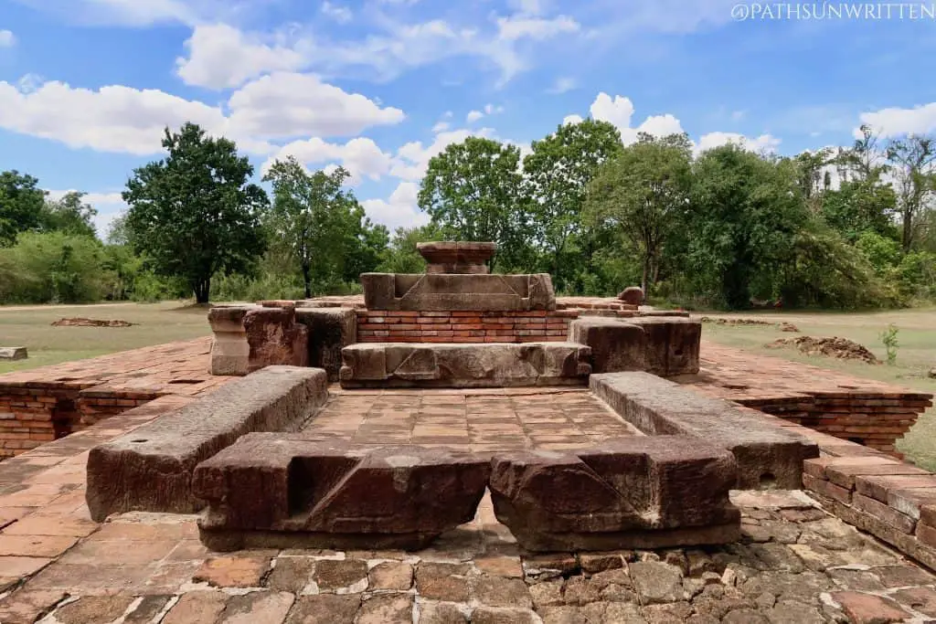 The Angkorian Monument No. 1 (Bo Ika temple) served as a Hindu Shaivite shrine, with the yoni still intact.