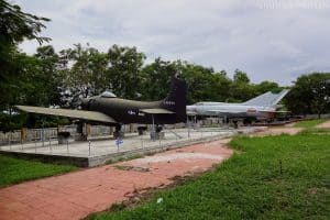 Abandoned American Vietnam War military equipment now on display at the Huế History Museum