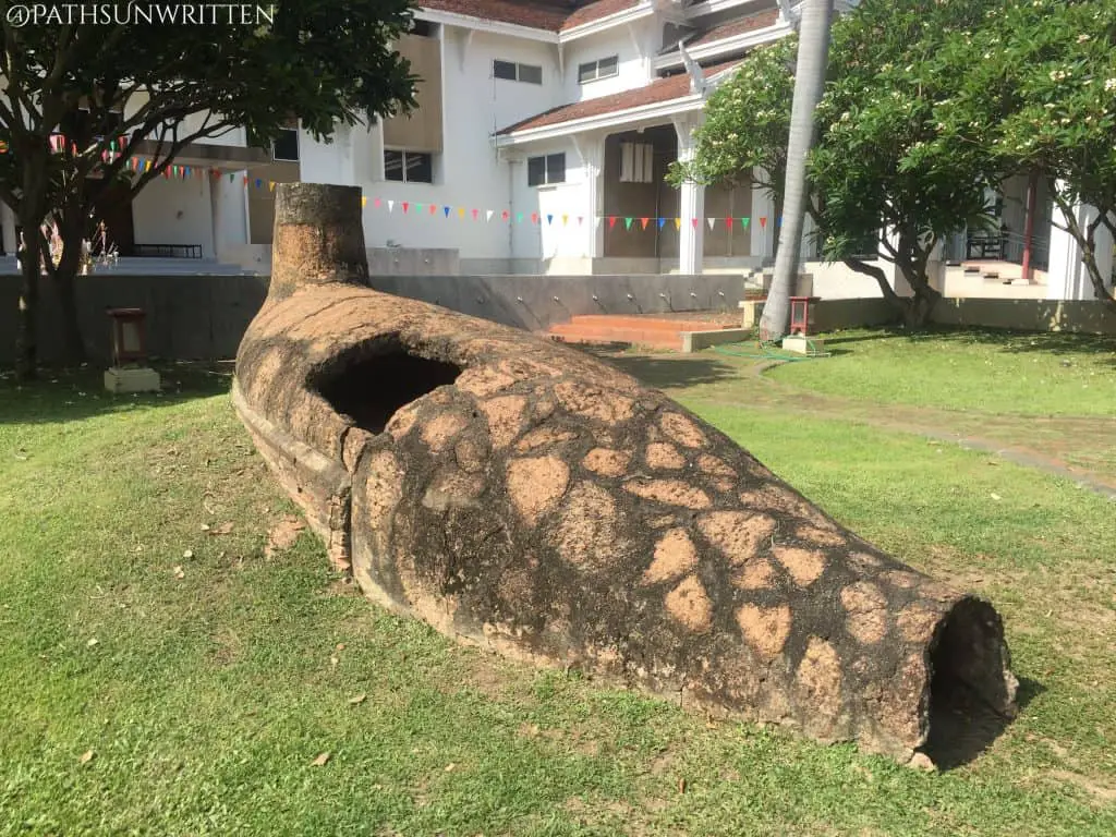 Ancient kiln from Lampang on display outside the Chiang Mai National Museum.