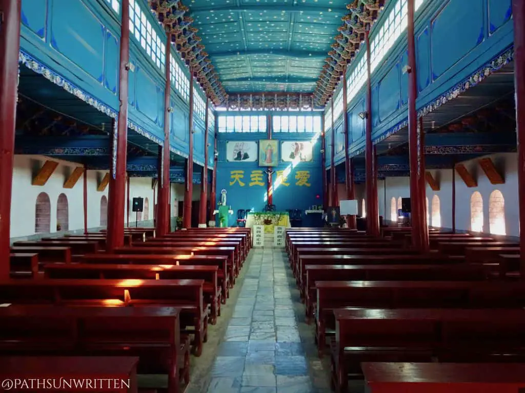 The interior of Dali Trinity Catholic Church.