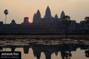 Angkor Wat in Cambodia, the crowning architectural achievement of the Khmer Empire.