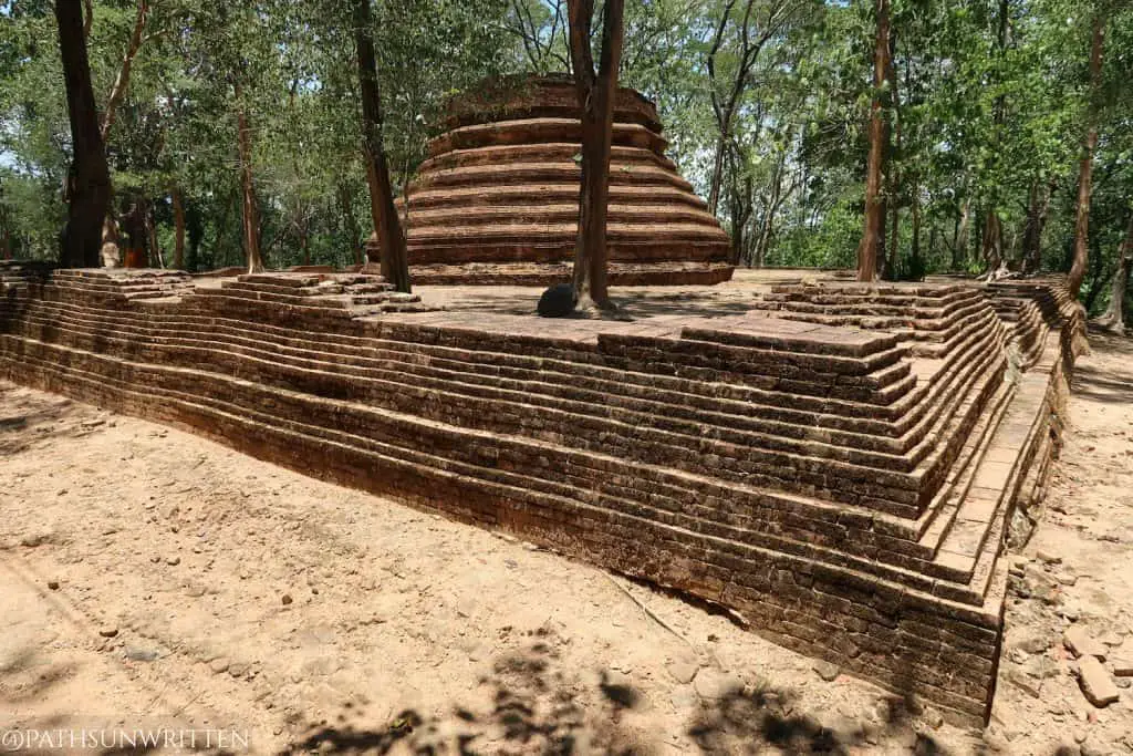 The main stupa viewed from outside the boundary wall.
