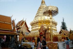 The golden stupa of Wat Phra That Doi Suthep houses 1/2 of Sumanathera's Buddha relic.