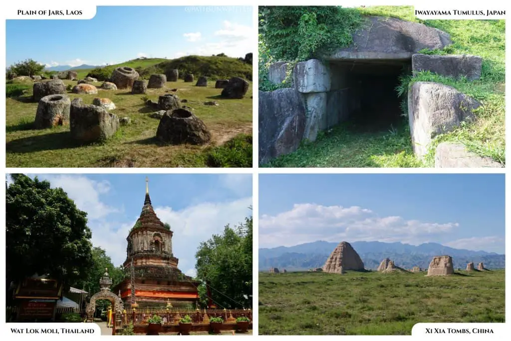 Burial monuments from cultures surrounding China.