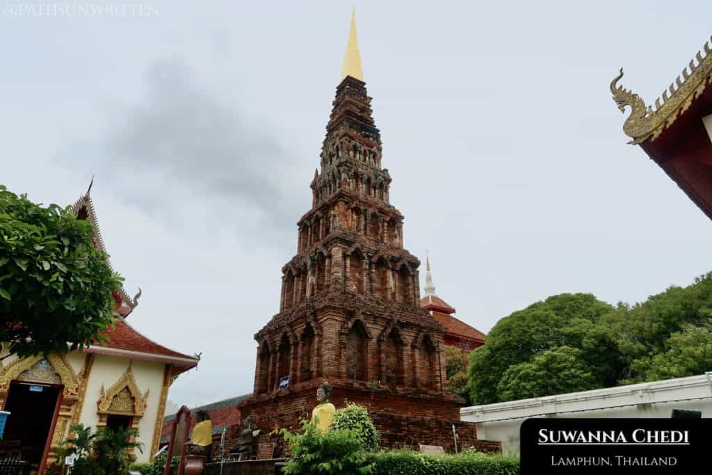 The Suwanna Chedi reflects some of Lamphun's original Mon-Dvaravati architecture.