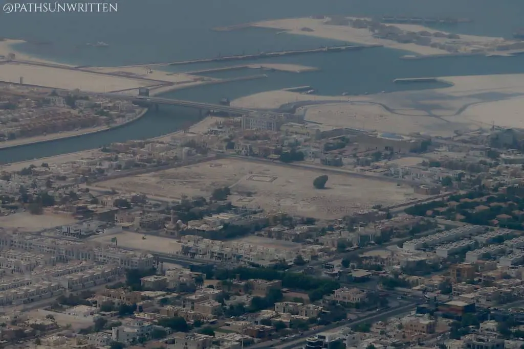 The Jumeirah Archaeological Site from the 148th floor of the Burj Khalifa.