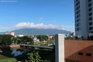 Doi Suthep Mountain and Chiang Mai from my apartment on the East Bank of the Ping River.