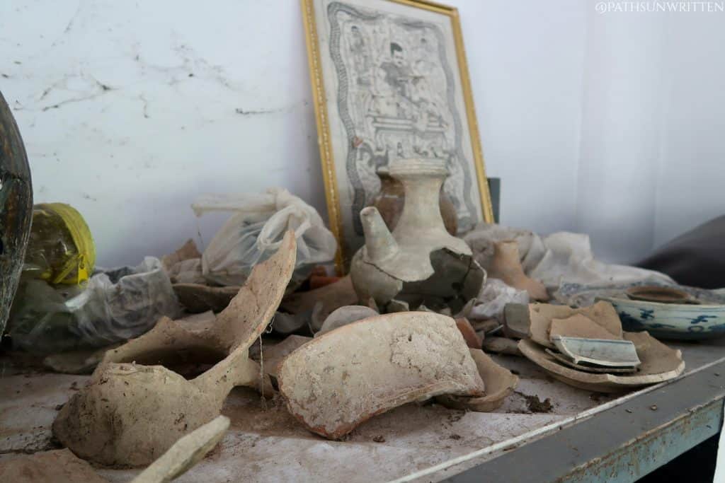 Some artifacts on display at Wat Luang Nong Ngu