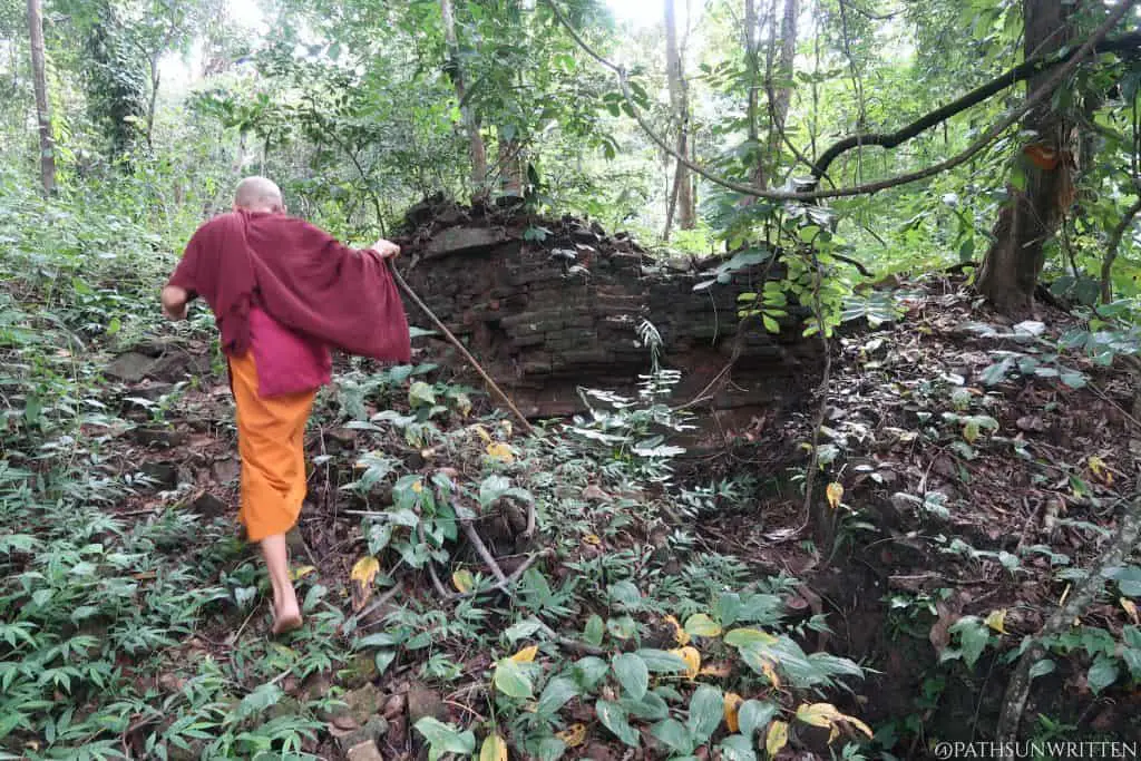 Leading us to the core of a ruined stupa