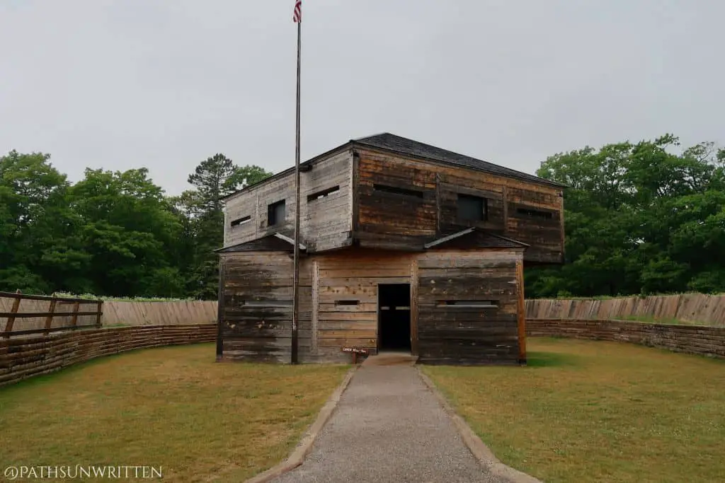The Fort Holmes blockhouse inside the main fortifications.