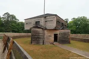 The Fort Holmes blockhouse inside the main fortifications.