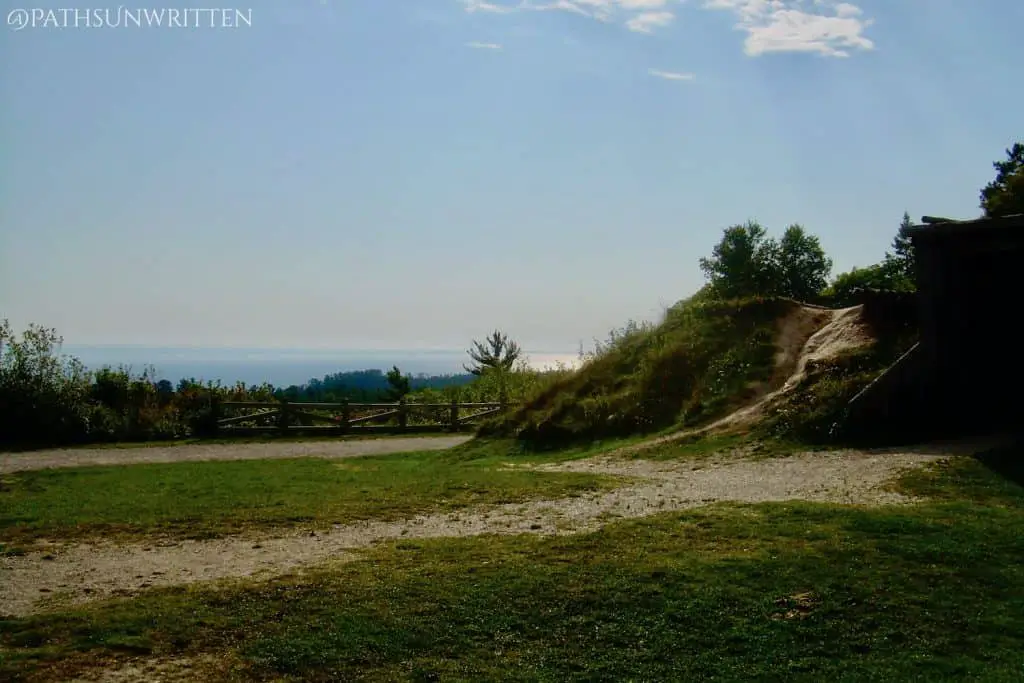 The earthen wall of Fort Holmes in 2010.