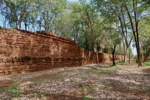 The laterite walls and gates of the Khmer city Muang Sing are much more formidable than those at the Ayutthaya Kingdom's Kanchanaburi settlement.