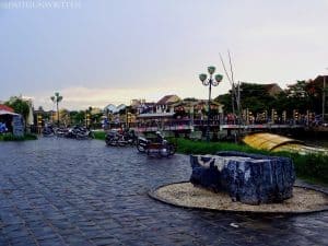 The riverfront in Hoi An, the closest town most visitors will begin from