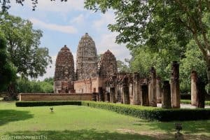 Wat Si Sawai in Sukhothai is a Khmer prang that was redecorated with Thai Buddhist iconography