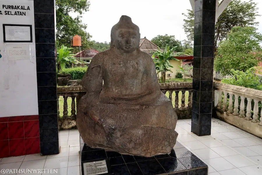 A Srivijayan Buddha statue now on display at the Balaputradeva Museum