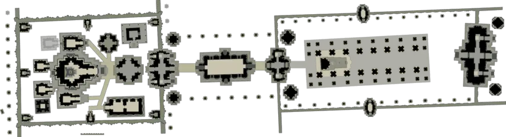 The plan of the Dong Duong Buddhist Monastery. 