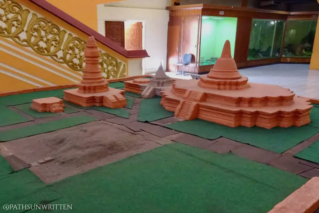 A model of the Candi Muara Takus temple complex on display at the Pekanbaru Museum